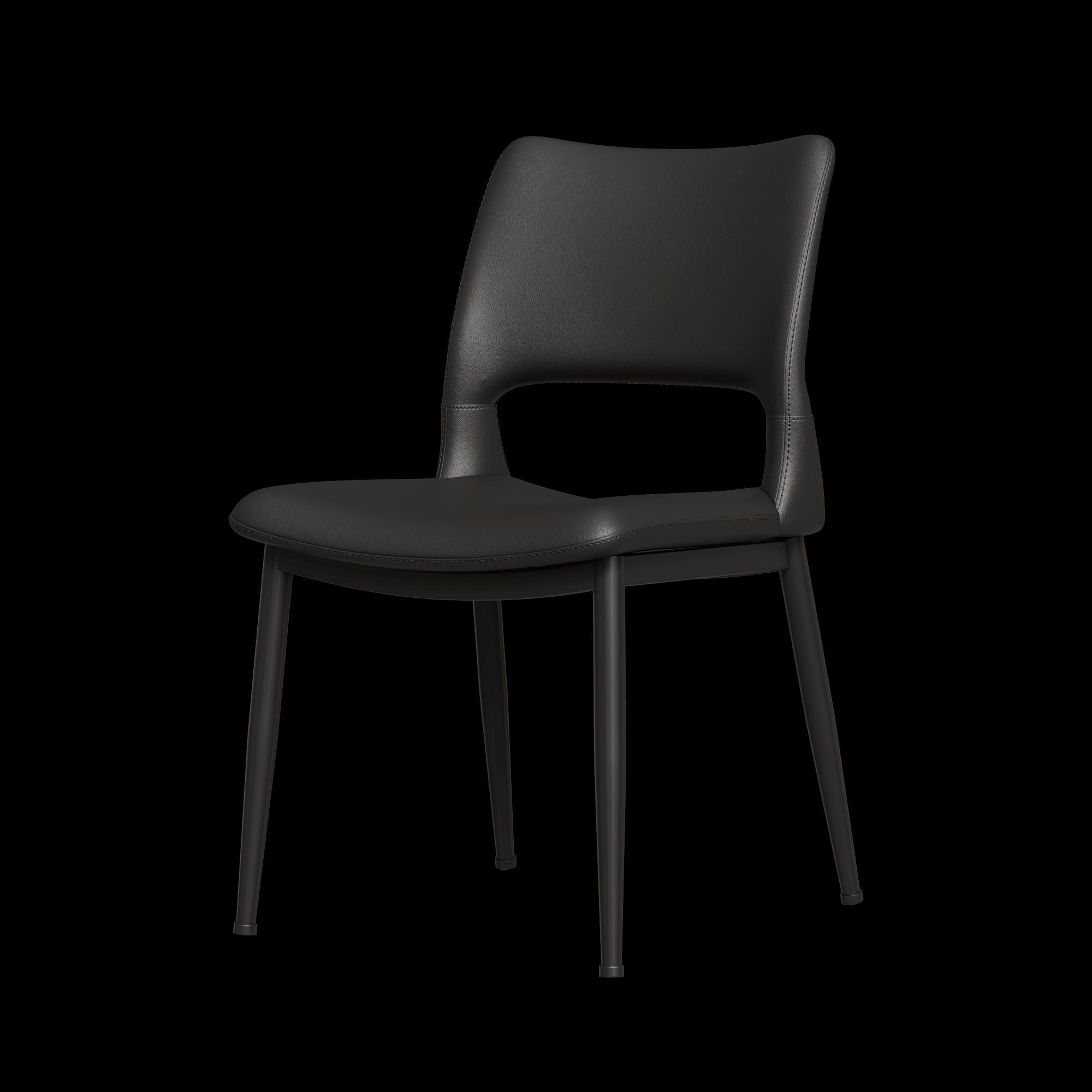 Dining Chair Set of 2 – PU Leather Upholstered Chairs with Iron Frame, Modern Minimalist Design for Kitchen & Dining Room