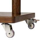 TAITIY Solid Wood Rack on Wheels, 2 Shelves & 5 Hooks