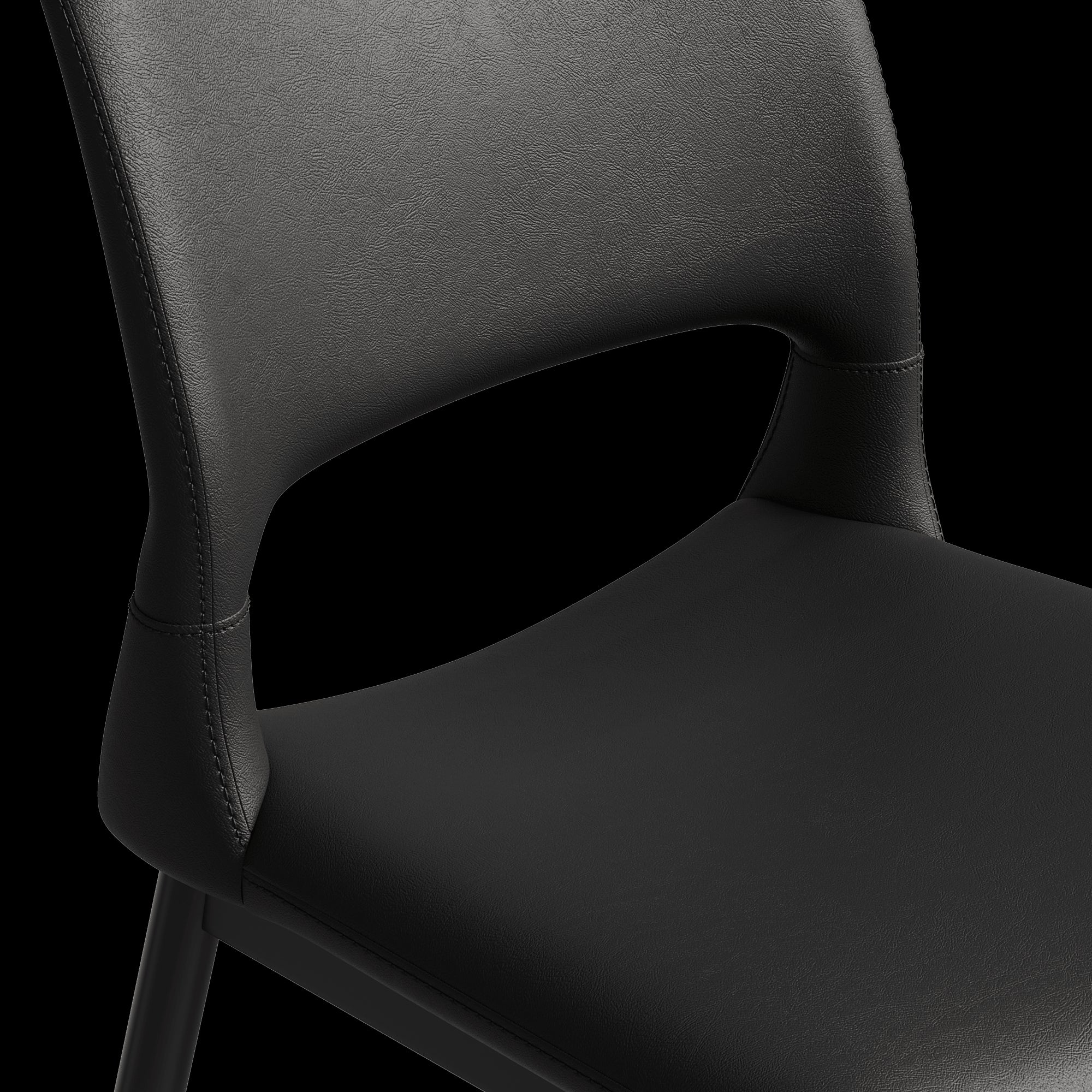 Dining Chair Set of 2 – PU Leather Upholstered Chairs with Iron Frame, Modern Minimalist Design for Kitchen & Dining Room