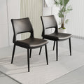 Dining Chair Set of 2 – PU Leather Upholstered Chairs with Iron Frame, Modern Minimalist Design for Kitchen & Dining Room