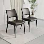Dining Chair Set of 2 – PU Leather Upholstered Chairs with Iron Frame, Modern Minimalist Design for Kitchen & Dining Room