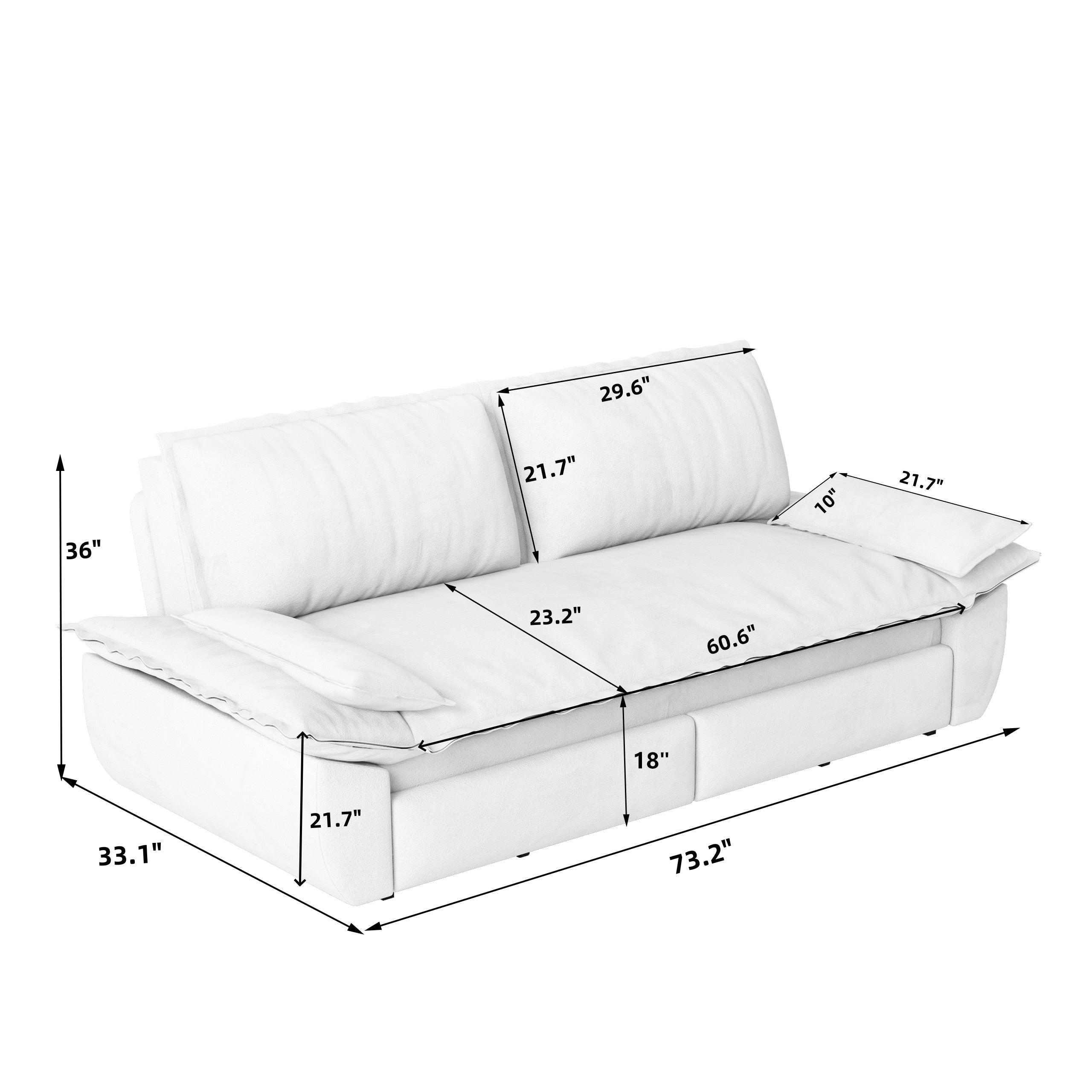 Sleeper Sofa Bed 3-in-1