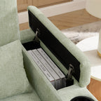 Recliner Sofa Chair with Storage Ottoman — Cyan