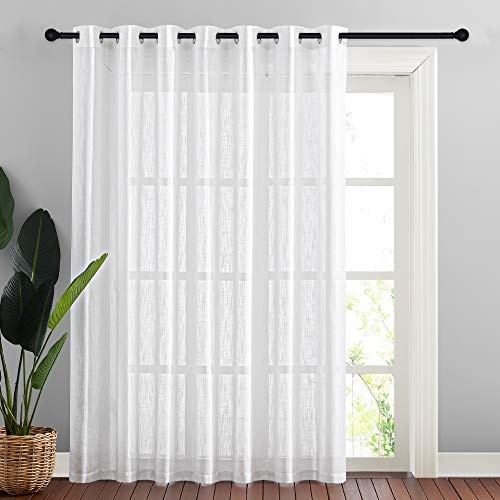 Natural 100% Blackout Linen Curtains 84 inch Long Burg for Living Room