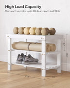 Bamboo Shoe Rack Bench, 3-Tier Entryway Shoe Storage Organizer with Seat | Holds 286 lbs | 35.4" Wide