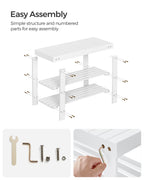 Bamboo Shoe Rack Bench, 3-Tier Entryway Shoe Storage Organizer with Seat | Holds 286 lbs | 35.4" Wide
