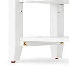Entryway Solid Wood Shoe Storage Bench Multi-tier Shoe Rack White