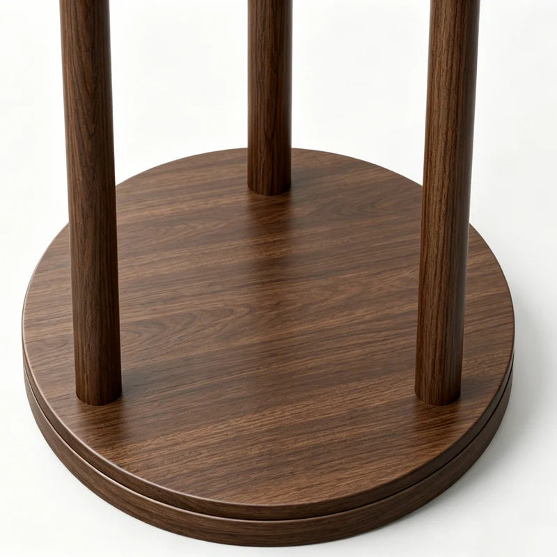 Rotary Coat Rack Solid Wood 9 Hooks & 3 Shelves