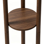 Rotary Coat Rack Solid Wood 9 Hooks & 3 Shelves