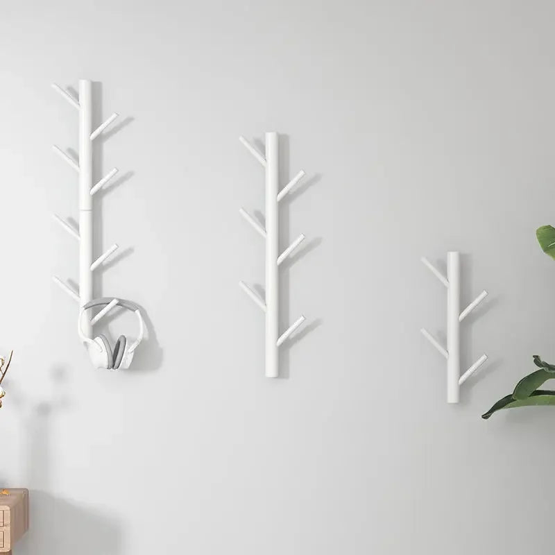 Simple Modern Solid Wood Wall Mounted Coat Rack Hanging Mounted Hanger Cabinet Furniture Bedroom Household Clothes Hats Storage