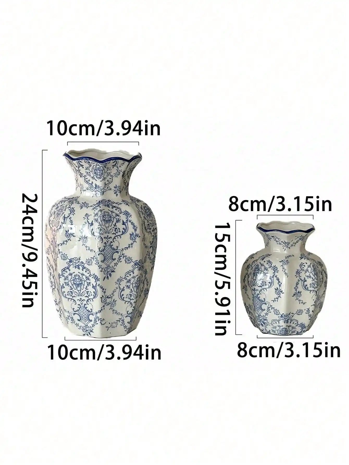 1 Pc Blue & White Porcelain Vase, New Chinese Retro Flower Vase, Living Room, Entrance, Office Floral Decor, Atmosphere Photogra