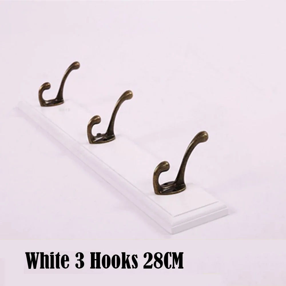 Wall Mounted Solid Wood Coat Rack | Pine Hallway Organizer with Multi-Row Hooks
