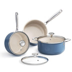 Sauce Pan with Lids(2.5QT/3.5QT), Induction Cooking Pot Set,Ceramic Pots with Stay Cool Handle, Nonstick Cookware Set, PTFE/PFASFree, Dishwasher