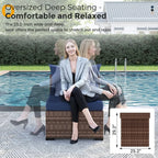 8-Piece Outdoor Sectional Sofa Set with Fire Pit Table — All-Weather PE Wicker Patio Conversation Set