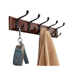 Wall Mounted Solid Wood Coat Rack | Pine Hallway Organizer with Multi-Row Hooks