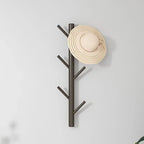 Simple Modern Solid Wood Wall Mounted Coat Rack Hanging Mounted Hanger Cabinet Furniture Bedroom Household Clothes Hats Storage