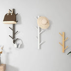 Simple Modern Solid Wood Wall Mounted Coat Rack Hanging Mounted Hanger Cabinet Furniture Bedroom Household Clothes Hats Storage