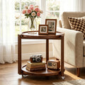 Rolling Side Table with Wheels-15.7"D
