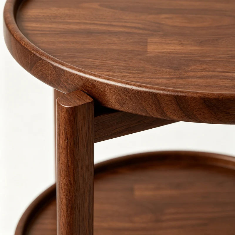 Rolling Side Table with Wheels-15.7"D